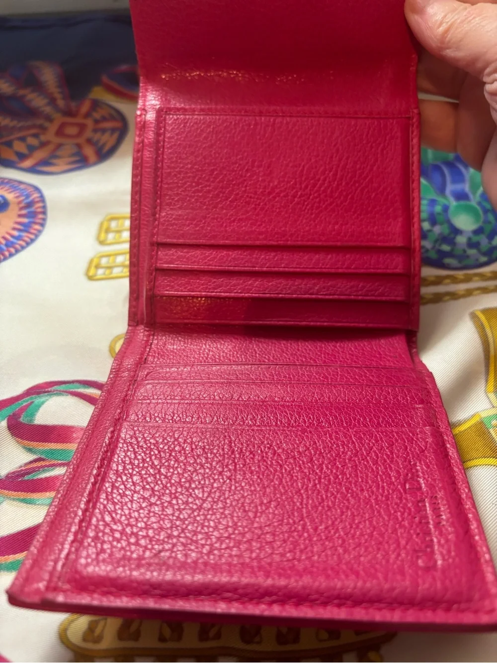 AUTHENTIC Christian Dior Lady Dior Charm Wallet - Pink Cannage Stitching EUC - Picture 7 of 9